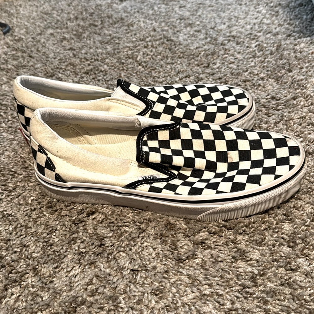 Black and white checkerboard vans